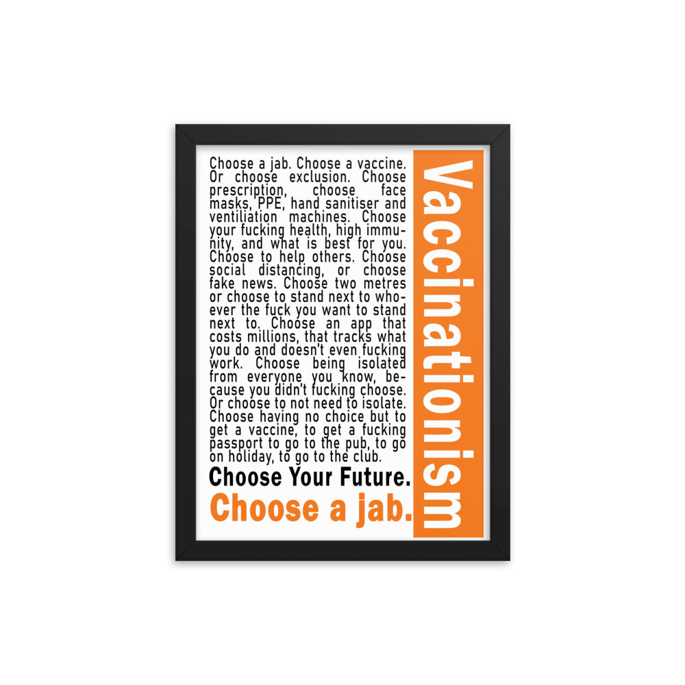 Choose a Jab | Vaccinationism | Art poster framed | Lawyers Arts Club freeshipping - Lawyers Arts Club